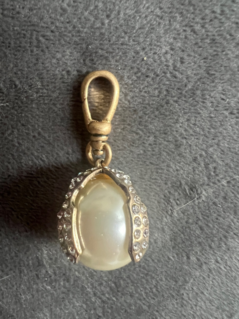 Lulu Frost Gold-Tone Cream Cabochon Drop Charm